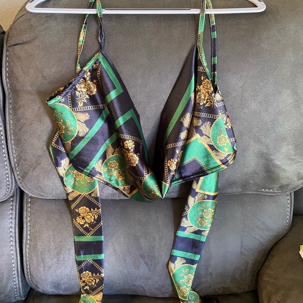 Satin wrap top
